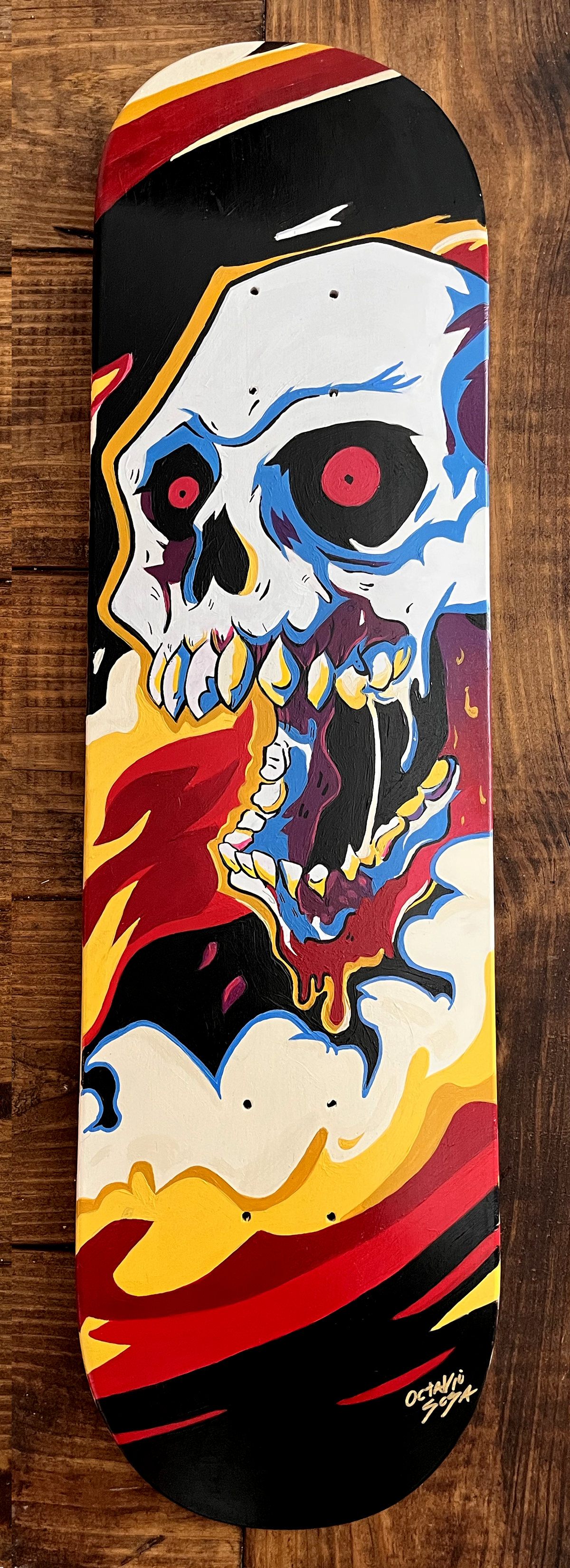105° — Original Hand-Painted Skateboard Deck